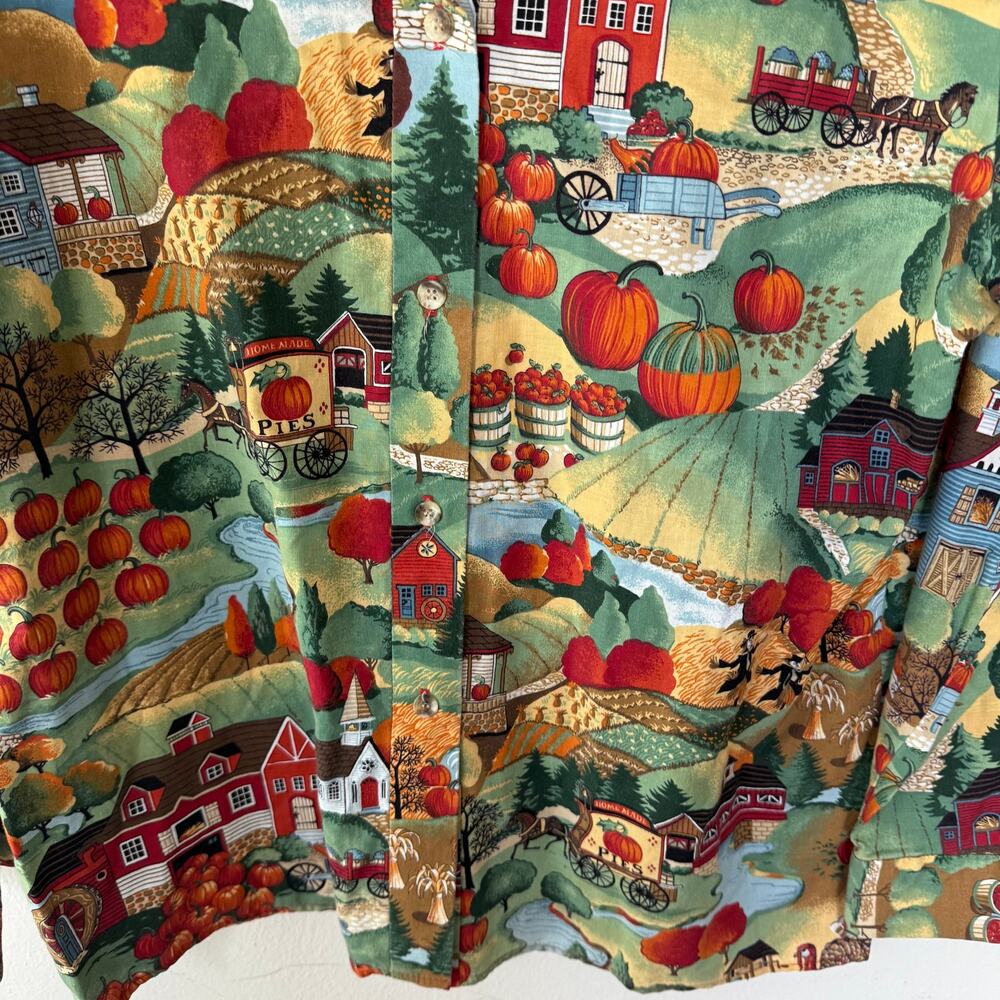 Vintage Just for Fun Size L Fall in the Farm Buttondown Shirt - Picture 3 of 8